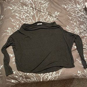 Charcoal, off the shoulder, long sleeve shirt